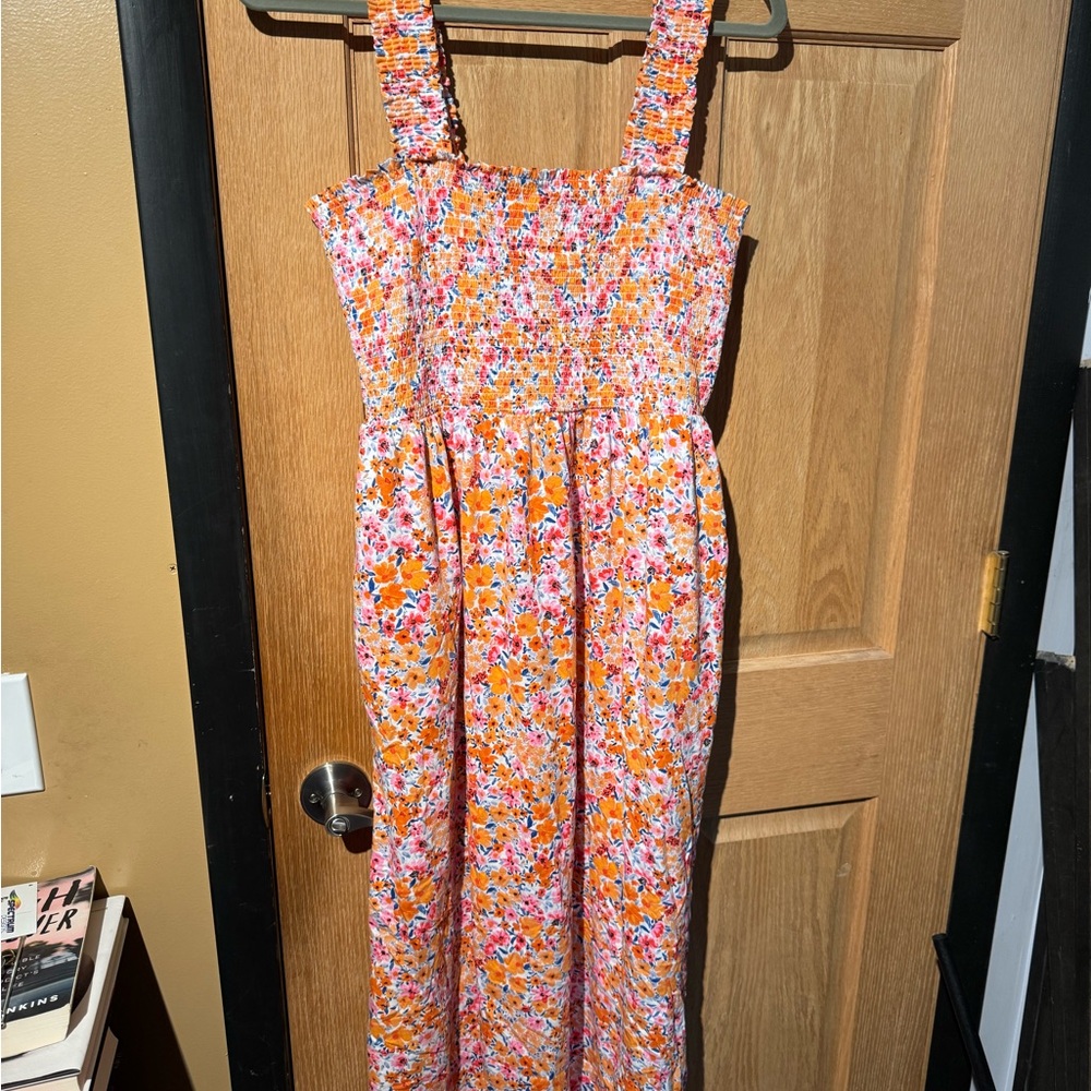 Old Navy Floral Maxi Dress - Orange and Pink